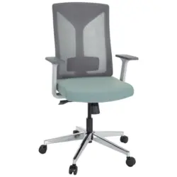 Drehstuhl in Netzbespannung, Flachgewebe Grau, Weiß, Mintgrün