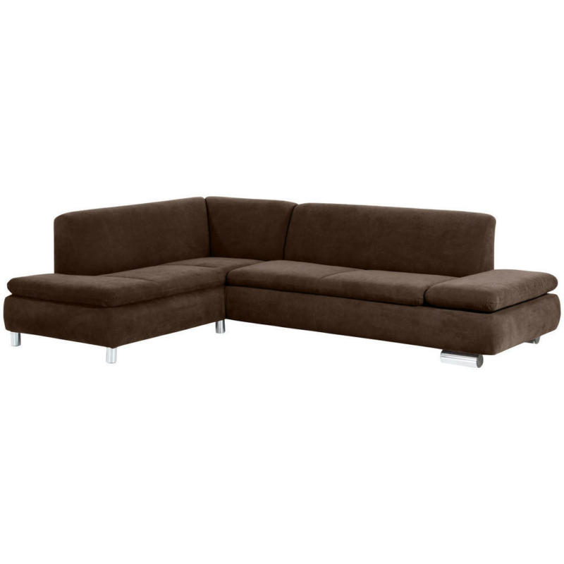 Ecksofa in Velours Braun