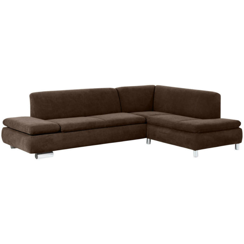 Ecksofa in Velours Braun