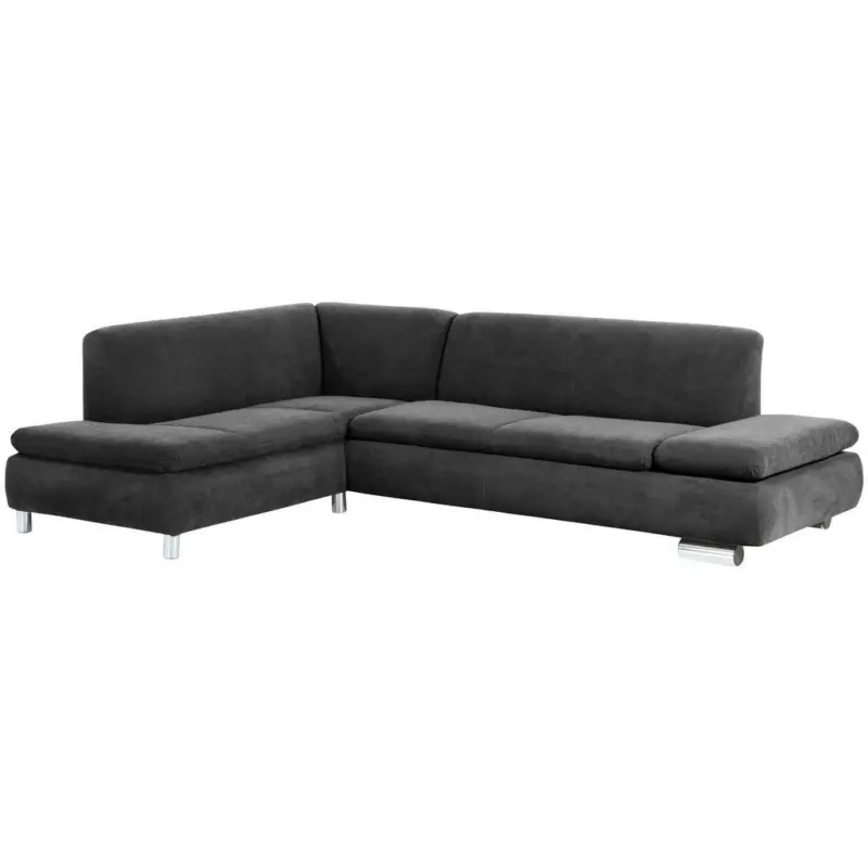 Ecksofa in Velours Anthrazit