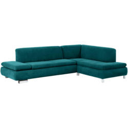 Ecksofa in Velours Petrol