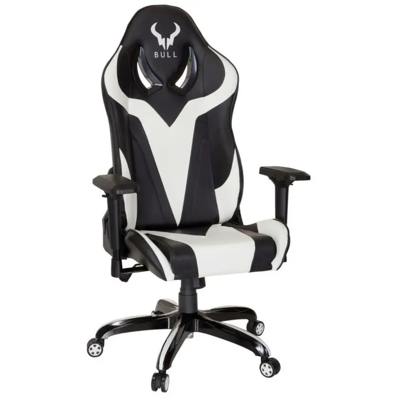 Gamingstuhl in Lederlook Schwarz, Wei&szlig;