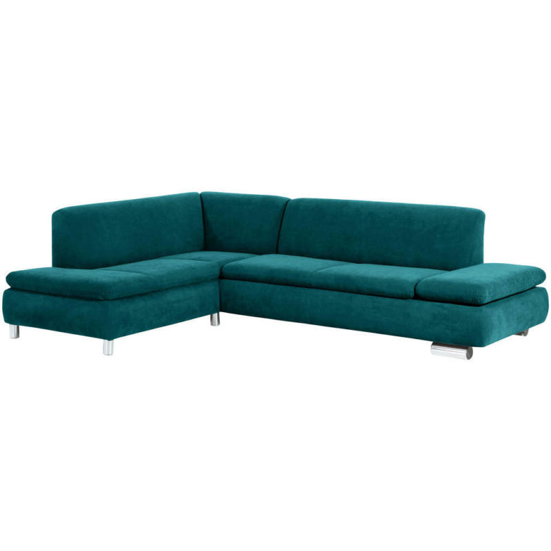 Ecksofa in Velours Petrol