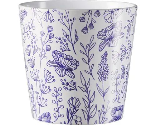 Übertopf Soendgen Dallas Fayence Fleuri Keramik Ø 14 cm H 23 cm weiß