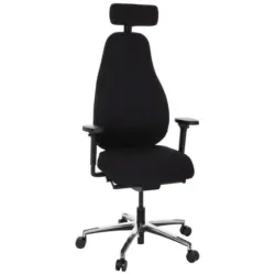 Drehstuhl in Flachgewebe Schwarz