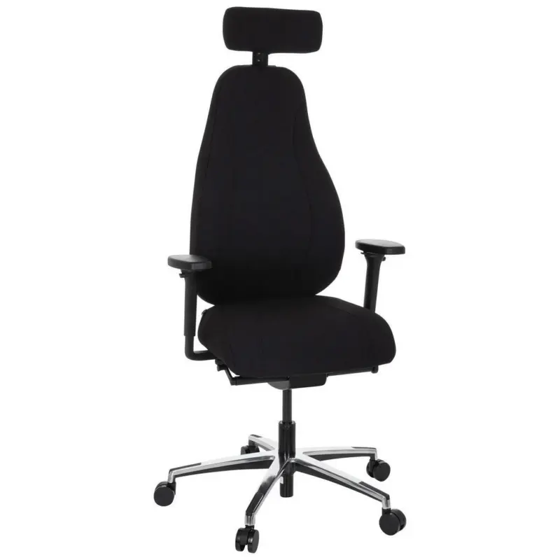 Drehstuhl in Flachgewebe Schwarz