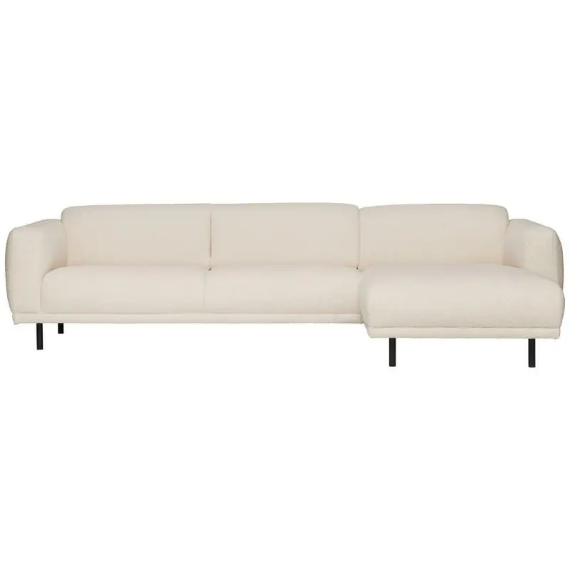 Ecksofa in Teddystoff Beige