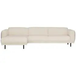 Ecksofa in Teddystoff Beige