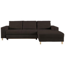 Ecksofa in Webstoff Dunkelbraun