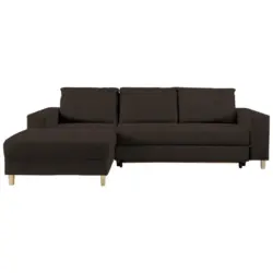 Ecksofa in Webstoff Dunkelbraun