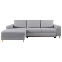 Ecksofa in Webstoff Hellgrau