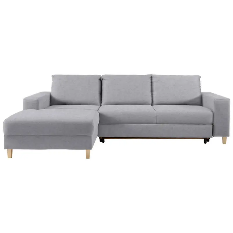 Ecksofa in Webstoff Hellgrau