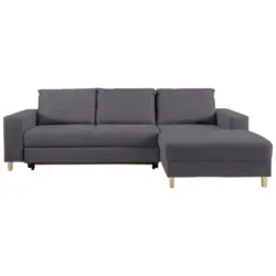 Ecksofa in Webstoff Dunkelgrau