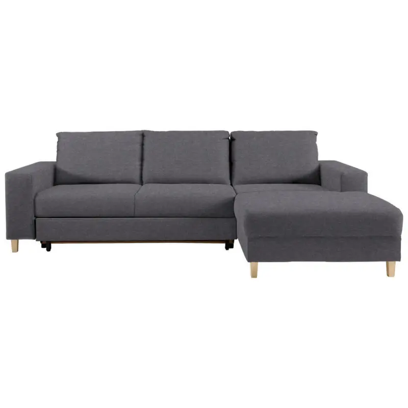Ecksofa in Webstoff Dunkelgrau