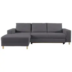 Ecksofa in Webstoff Dunkelgrau