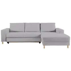 Ecksofa in Webstoff Hellgrau