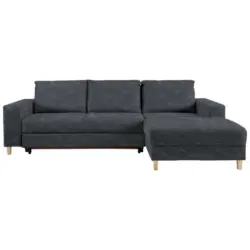 Ecksofa in Webstoff Anthrazit