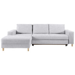 Ecksofa in Webstoff Grau, Beige