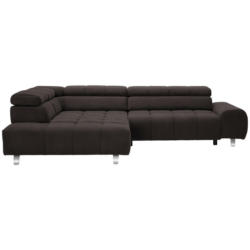 Ecksofa in Velours Dunkelbraun