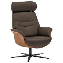 Relaxsessel in Leder Dunkelbraun