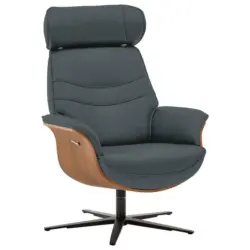 Relaxsessel in Leder Grau