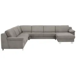 Wohnlandschaft in Mikrofaser Hellgrau