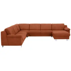 Wohnlandschaft in Mikrofaser Orange, Terracotta