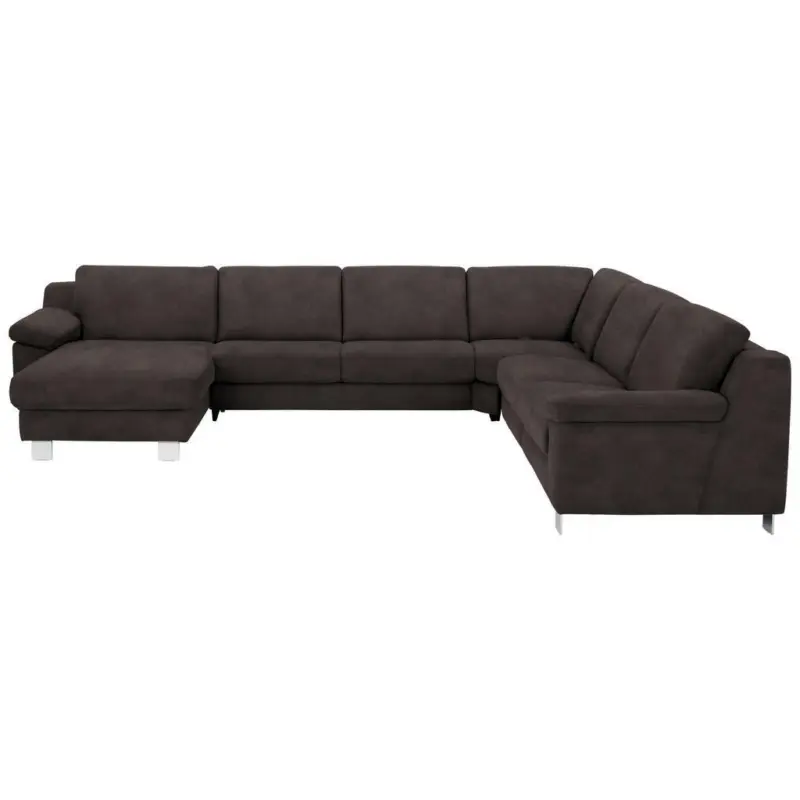 Wohnlandschaft in Mikrofaser Dunkelgrau