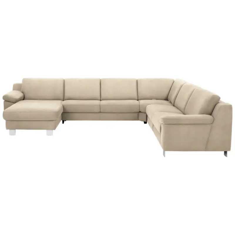 Wohnlandschaft in Mikrofaser Naturfarben, Sandfarben