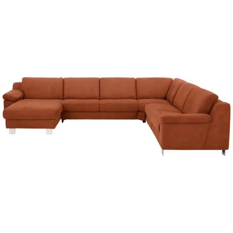 Wohnlandschaft in Mikrofaser Orange, Terracotta