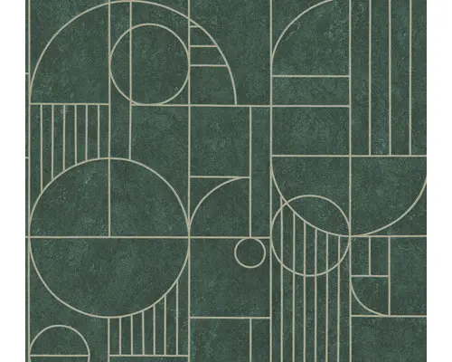Vliestapete 38699-3 Art Deco Grafik grün Glanz