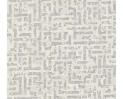 Vliestapete 38695-1 Grafikmuster weiß-silber