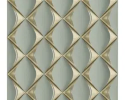 Vliestapete 38691-3 3D-Grafik Retro türkis-gold