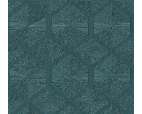 Vliestapete 38690-1 Geometrisch blau-kupfer