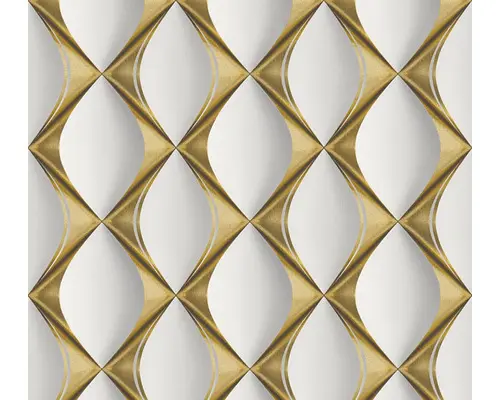 Vliestapete 38691-4 3D-Grafik Retro weiß-gold