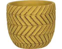 Übertopf Ronda Steinzeug Ø 14 cm H 13 cm gelb