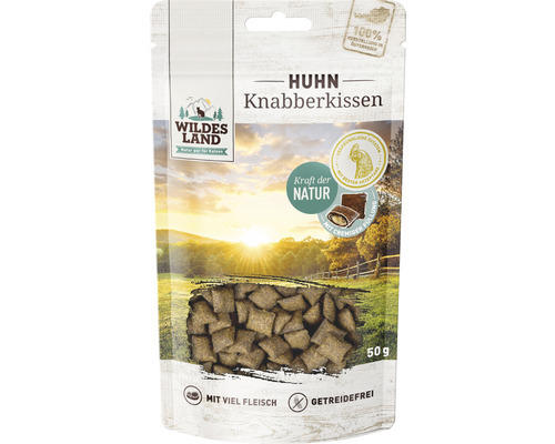 Katzensnack WILDES LAND Knabberkissen Huhn mit wertvollen Superfoods, getreidefrei, Glutenfrei 50 g