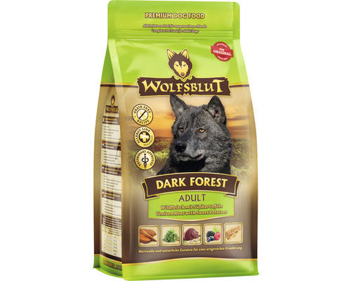 Hundefutter trocken WOLFSBLUT Dark Forest Adult mit wertvollen Superfoods, getreidefrei, Glutenfrei 500 g