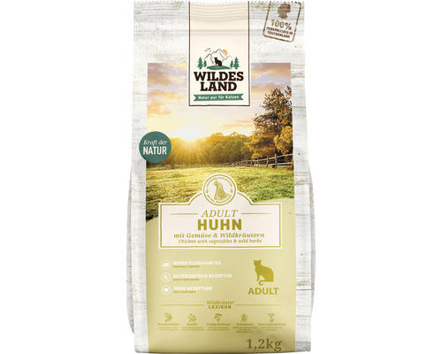 Katzenfutter trocken WILDES LAND Huhn mit Gartengemüse mit wertvollen Superfoods, getreidefrei, Glutenfrei 1,2 kg