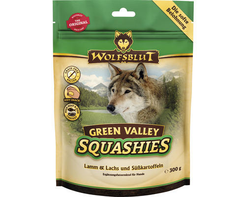 Hundesnack WOLFSBLUT Green Valley Squashies mit wertvollen Superfoods, getreidefrei, Glutenfrei 300 g