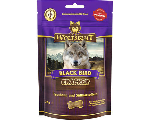 Hundesnack WOLFSBLUT Black Bird Cracker mit wertvollen Superfoods, getreidefrei, Glutenfrei 70 g