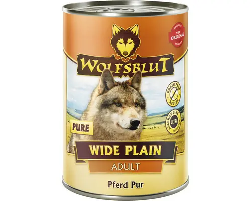 Hundefutter nass WOLFSBLUT Wide Plain Pure Adult , Perd pur mit wertvollen Superfoods, getreidefrei, Glutenfrei 395 g