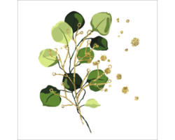 Glasbild Eucalyptus Gold 20x20 cm