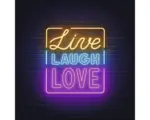 Hornbach Glasbild Neon Live 20x20 cm