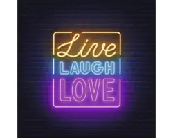 Glasbild Neon Live 30x30 cm