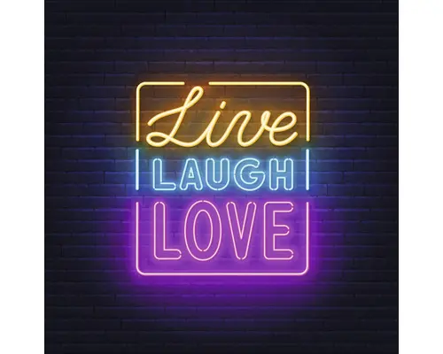 Glasbild Neon Live 30x30 cm