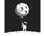 Hornbach Glasbild Moon Balloon 20x20 cm