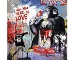 Hornbach Glasbild Painting Monkey 30x30 cm