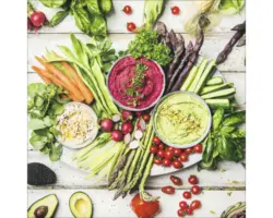 Glasbild Vegetable Cuisine II 20x20 cm