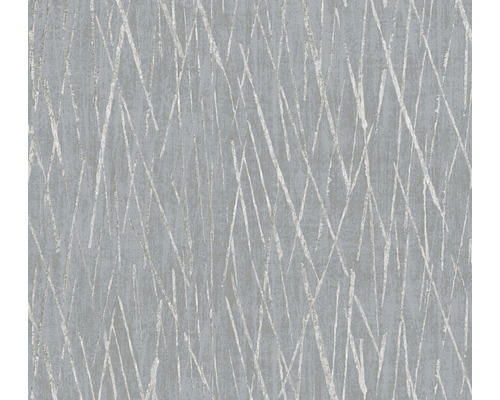 Vliestapete 38598-1 #Hygge Streifen grau silber